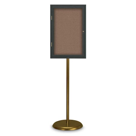 United Visual Products Corkboard, Triple Door, Radius Frame, 96x48", Bronze/Pearl UV7006-BRONZE-PEARL